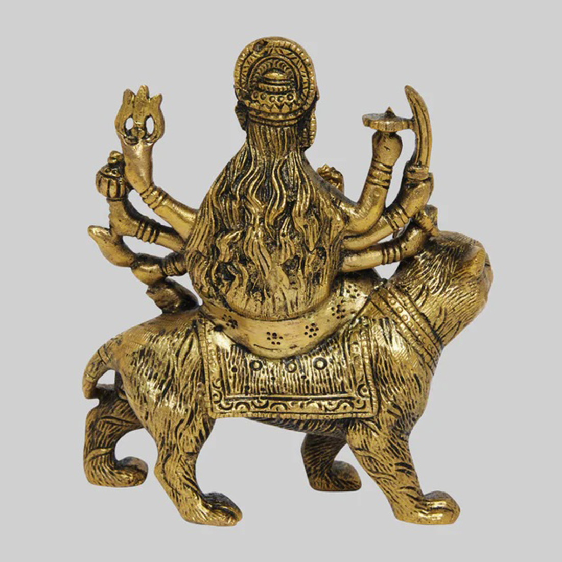 Brass Engraved Durga 5 in
