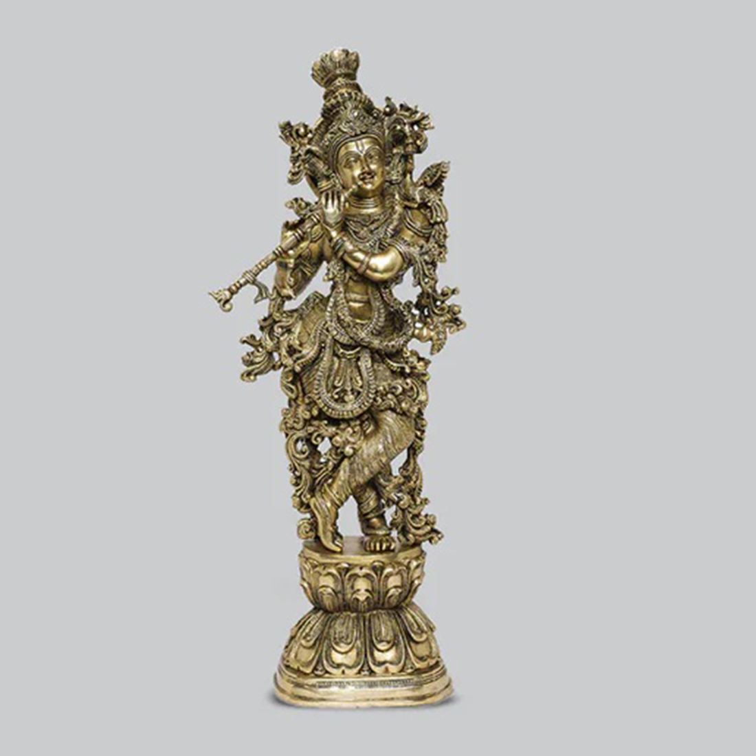 Brass Krishna Standing 30 in