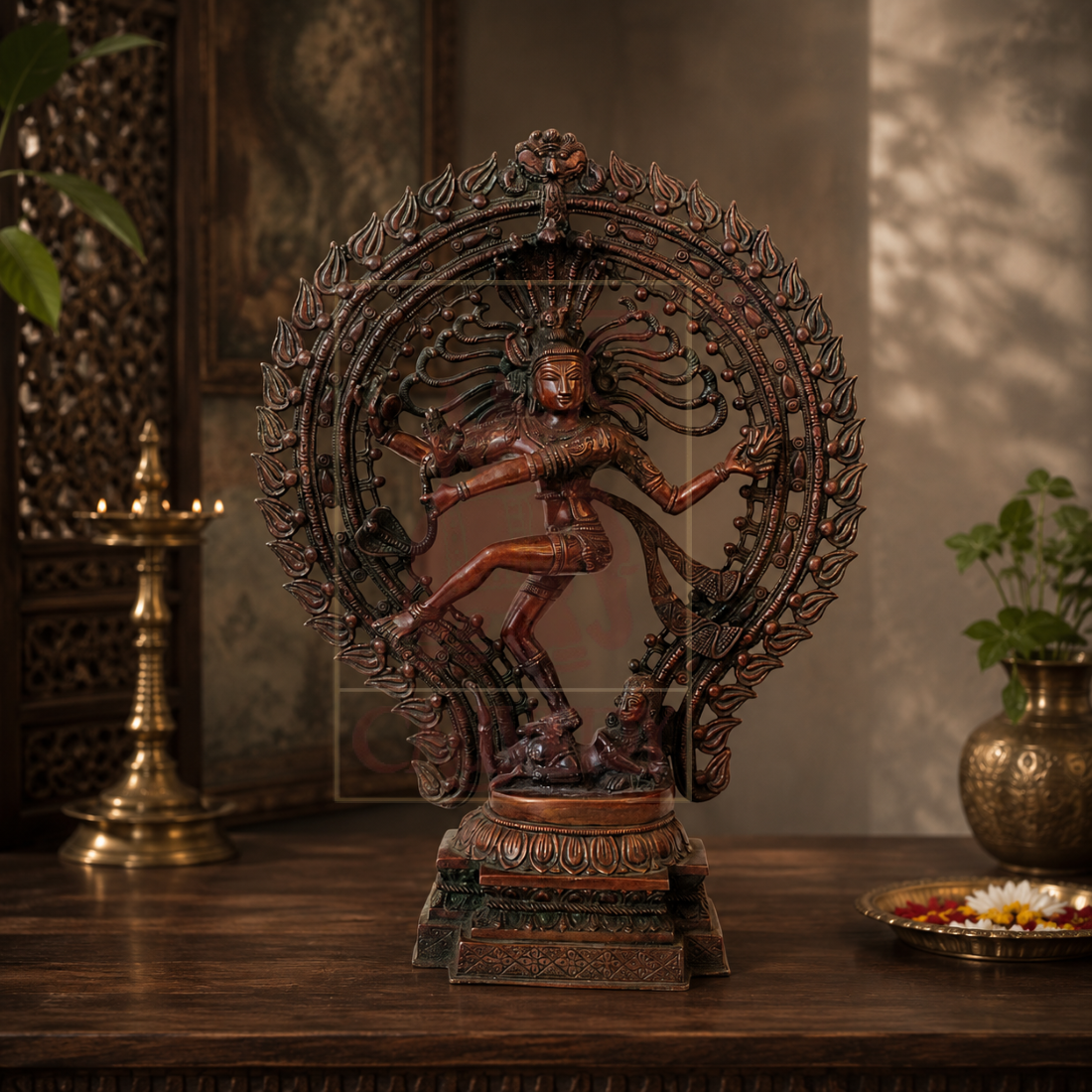 Brass Nataraj Double Ring 28"