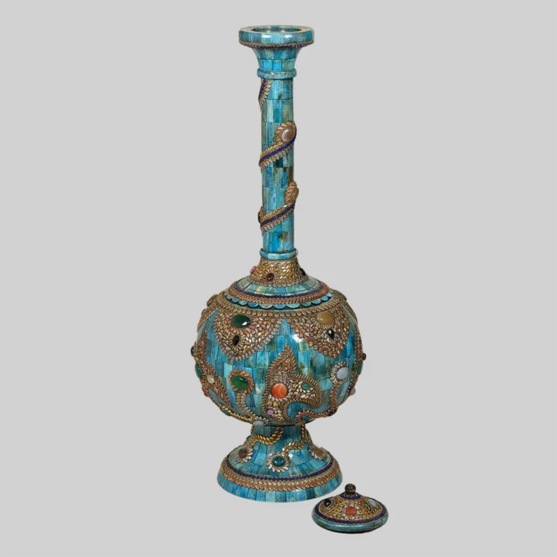 Camel Bone Surahi with Stonework 30 in