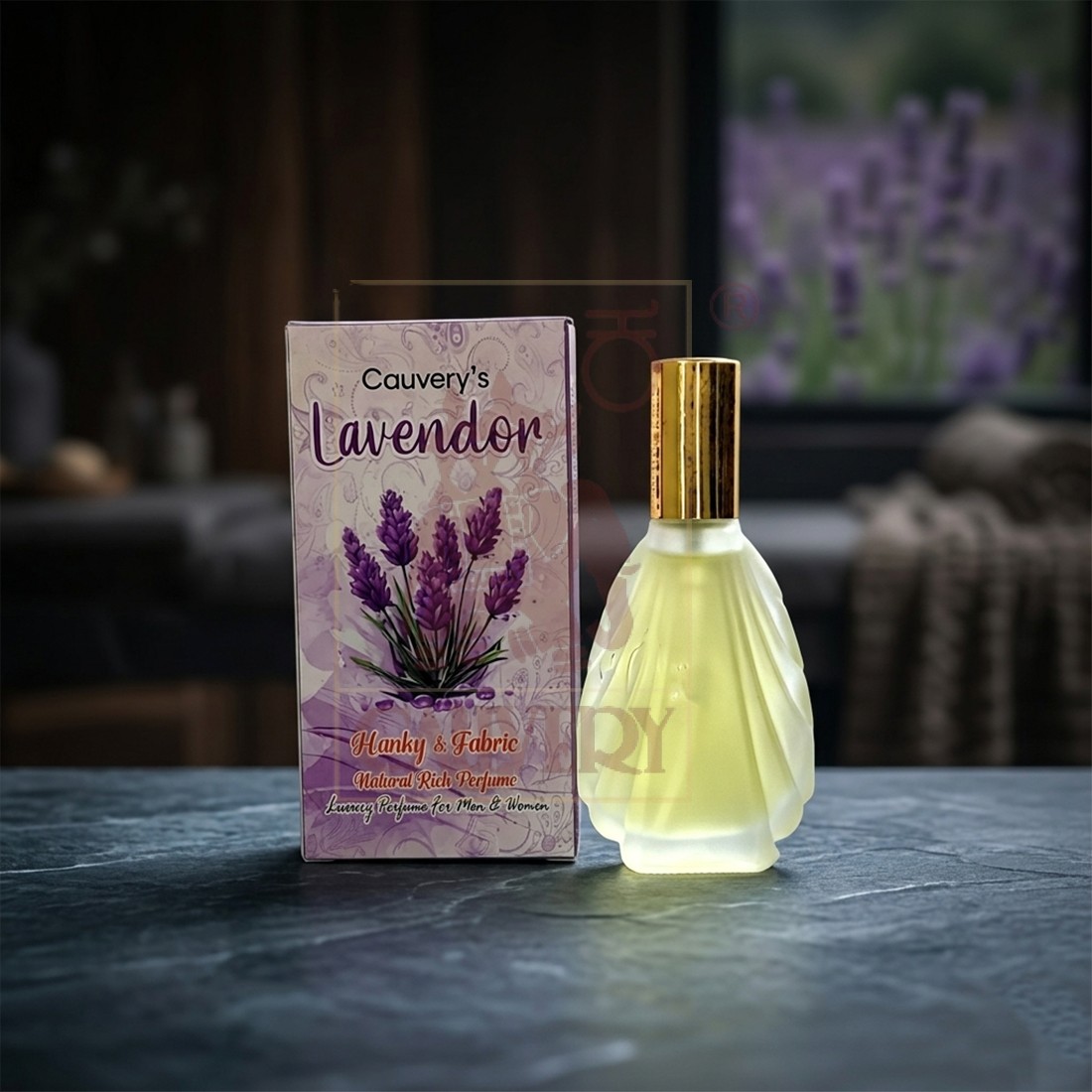 Cauvery's Lavender Hanky & Fabric, Natural Rich Perfume(60ml)