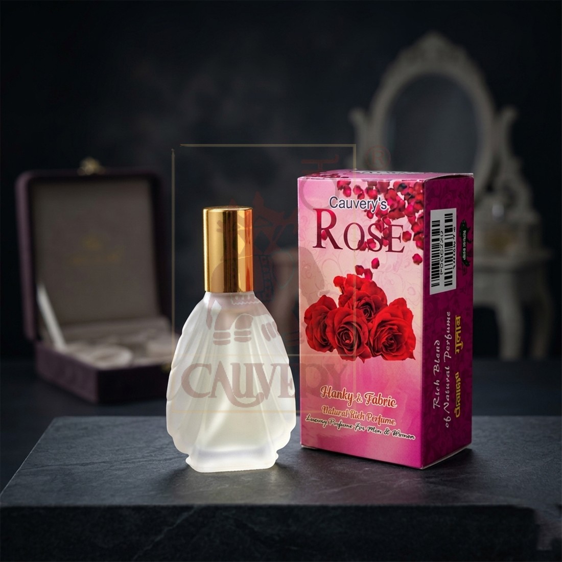 Cauvery's Rose Hanky & Fabric, Natural Rich Perfume(60ml)