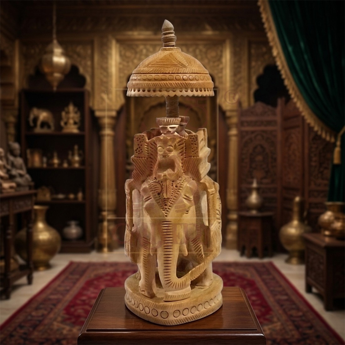 Chattar Houdha Carving 8"