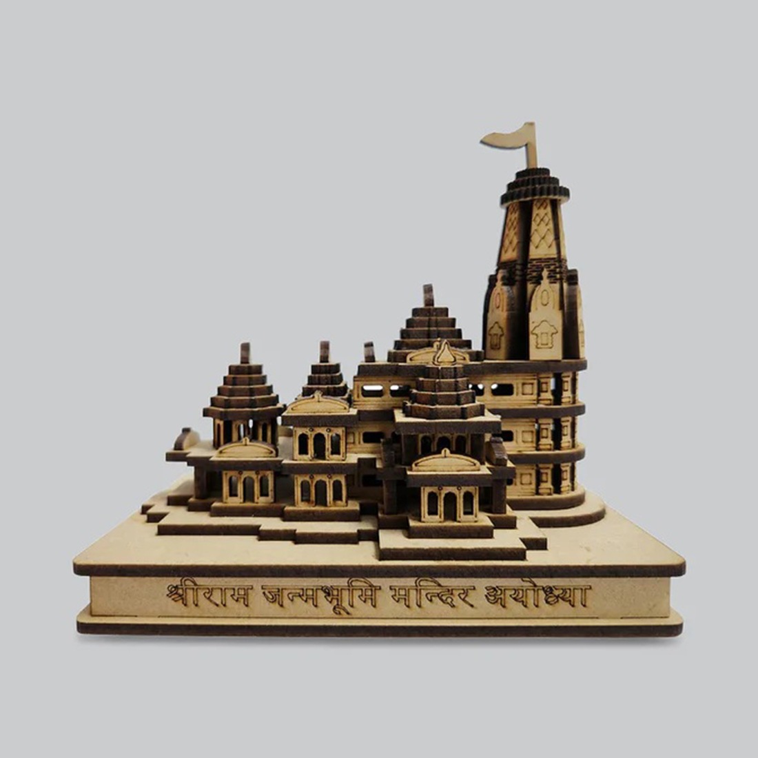 MDF Wood Shri Ram Mandir Ayodhya Replica 5 in
