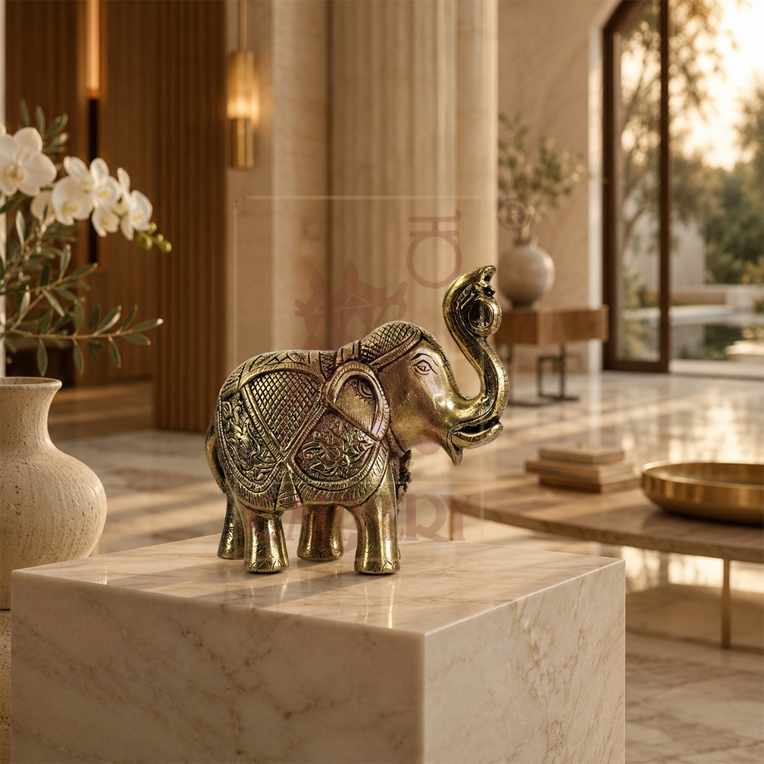 Brass Elephant Set 6.5"