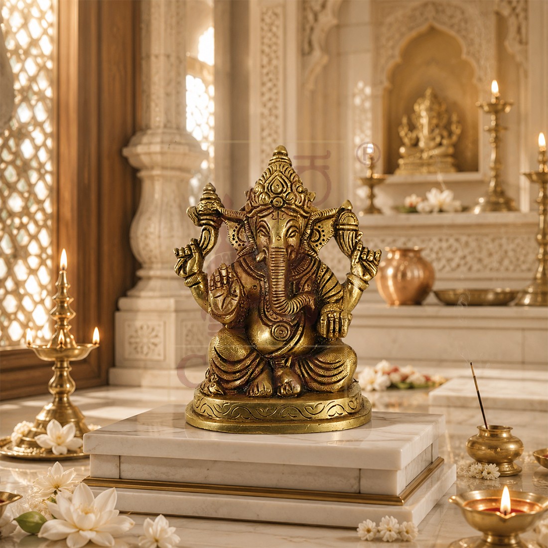 Brass Ganesh 5.7"