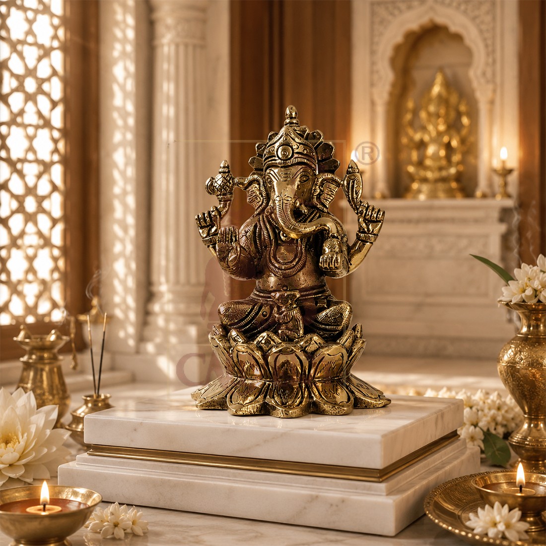 Brass Ganesh 4.5"