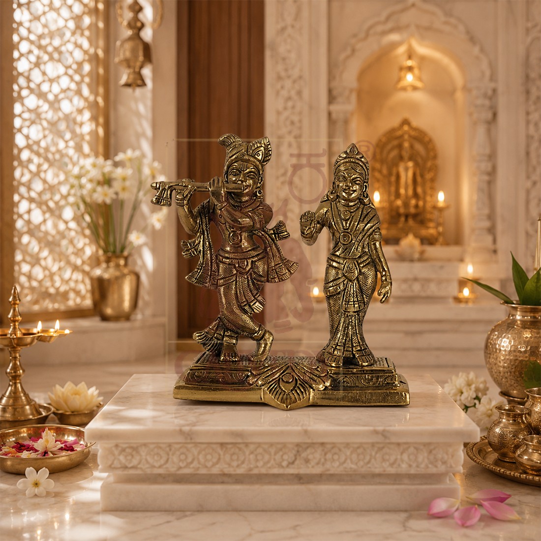Brass Radha Krishna 4.5"