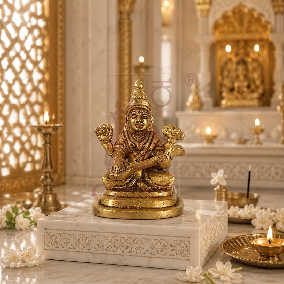 Brass Saraswathi 5"