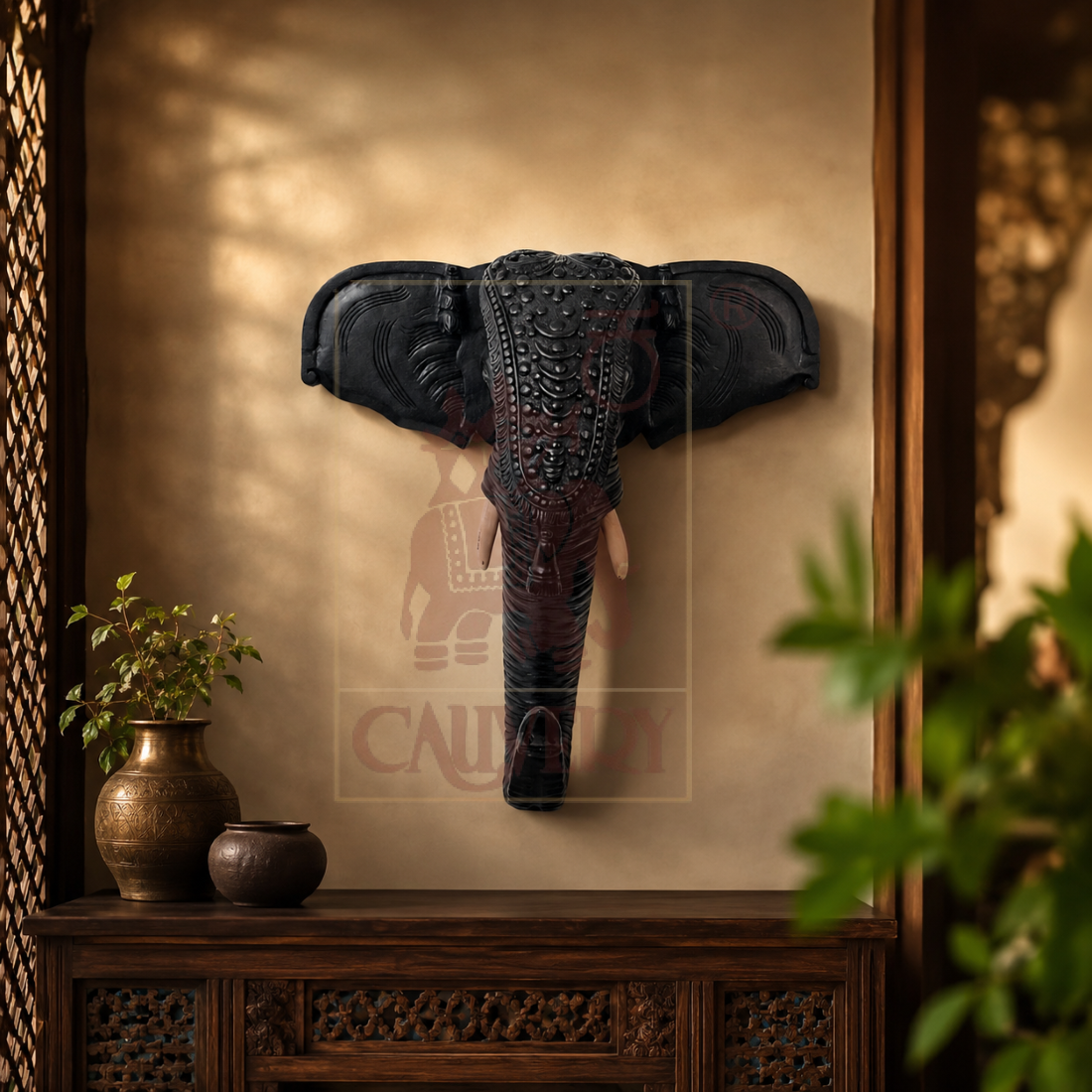 OW Carved Ele Head 24"