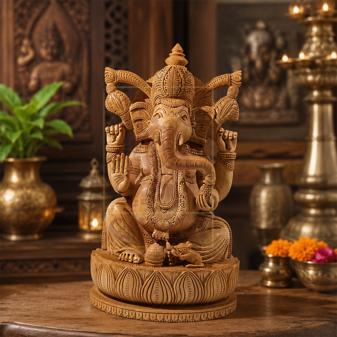 Ganesha On Kamal Sit 12"