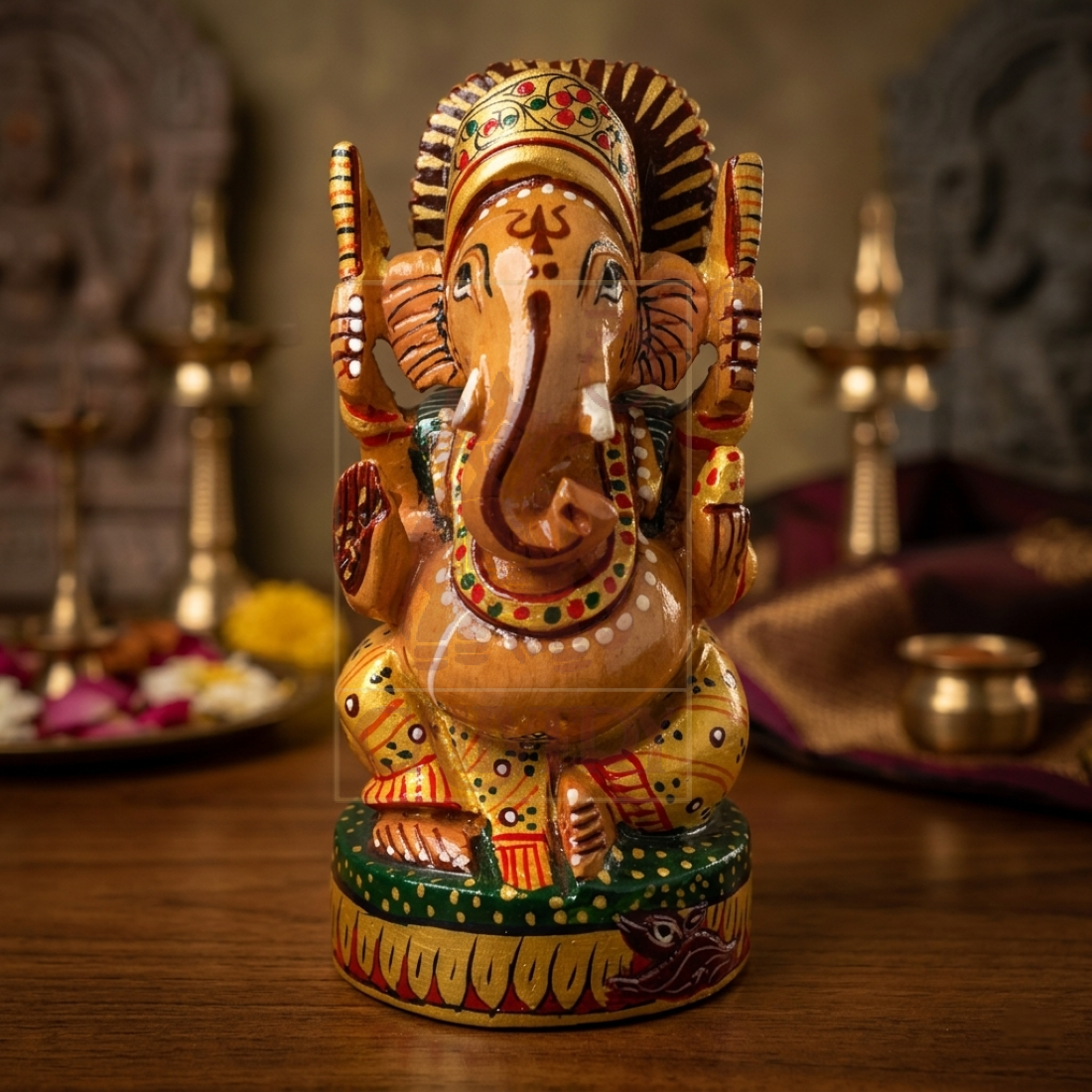 Ganesh Open Painted 5"