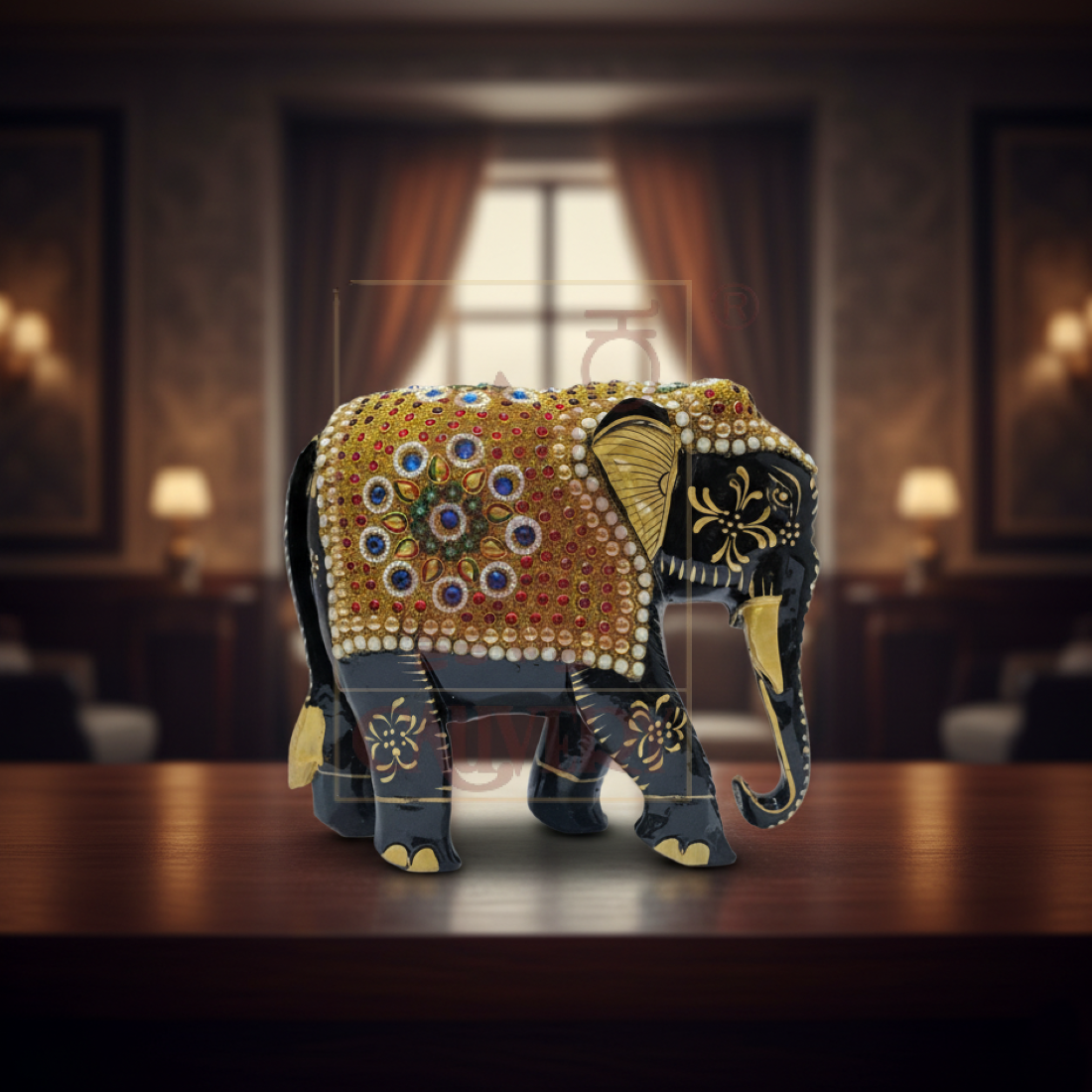 Moti Elephant Painted 6"