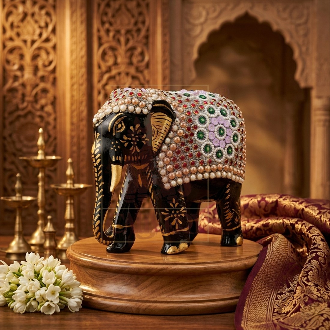 Moti Elephant Painted 5"