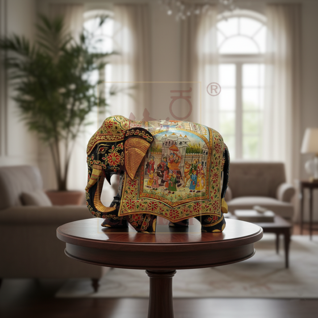 SPL Elephant Fig Painted 8"