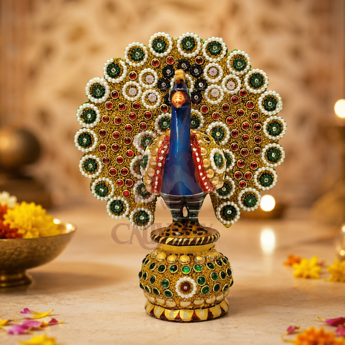  Moti Peacock Painted 6"