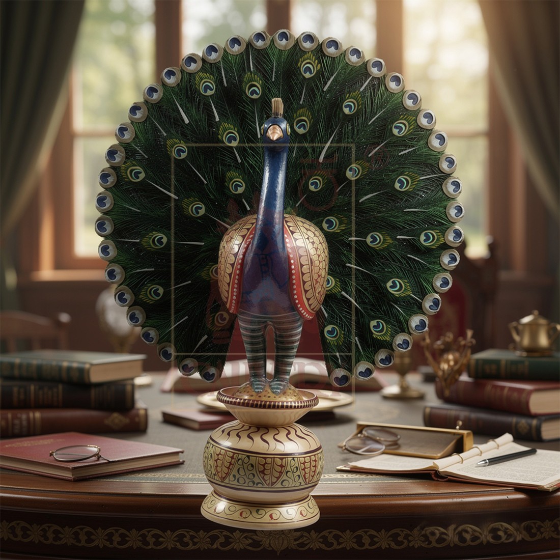  Peacock Painted 12"