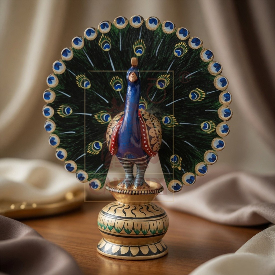  Peacock Painted 8"