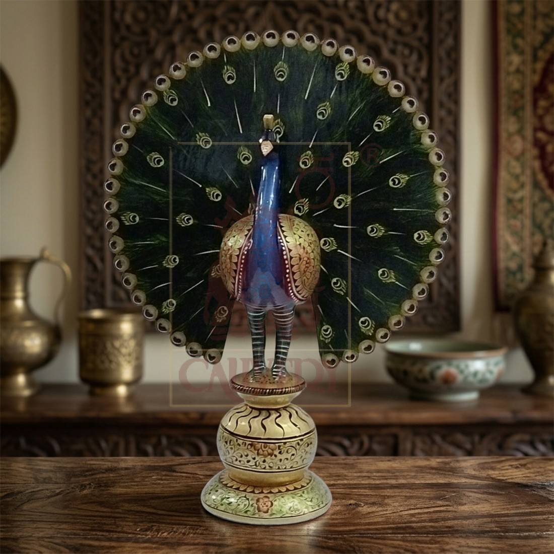 Peacock Painted 16"