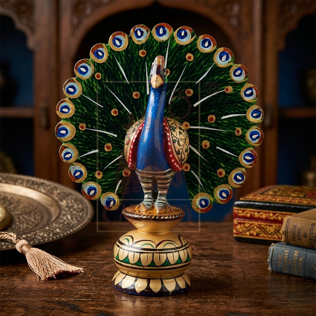 Peacock Painted 6"