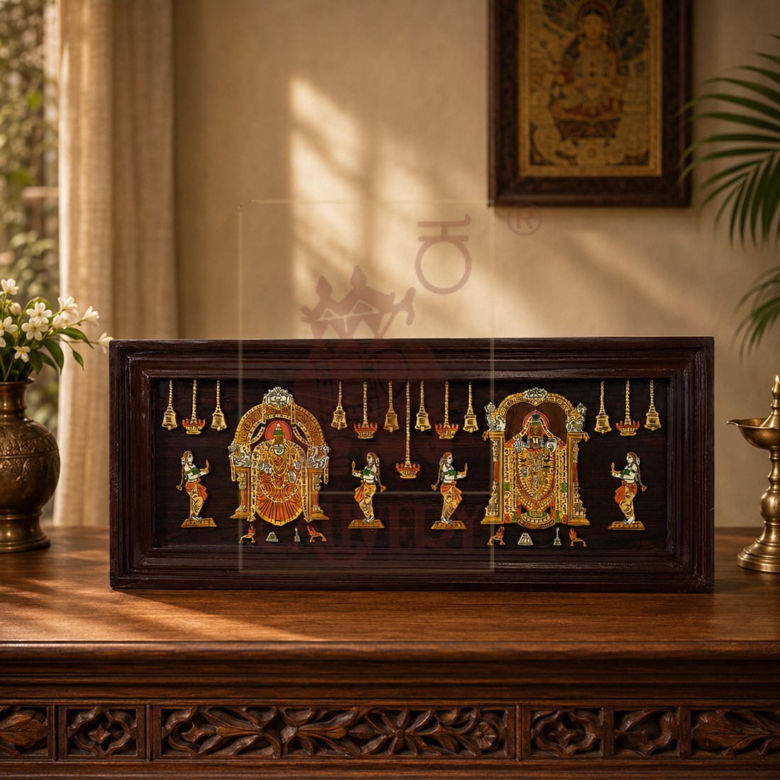 Rosewood 3D Wall Frame - Balaji Padmavathi 