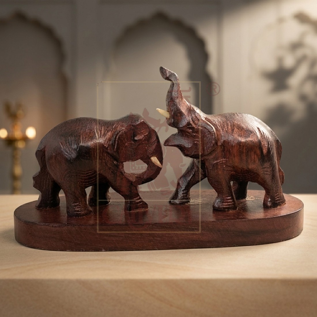 Rosewood Fighting Elephant 1 1/2" 