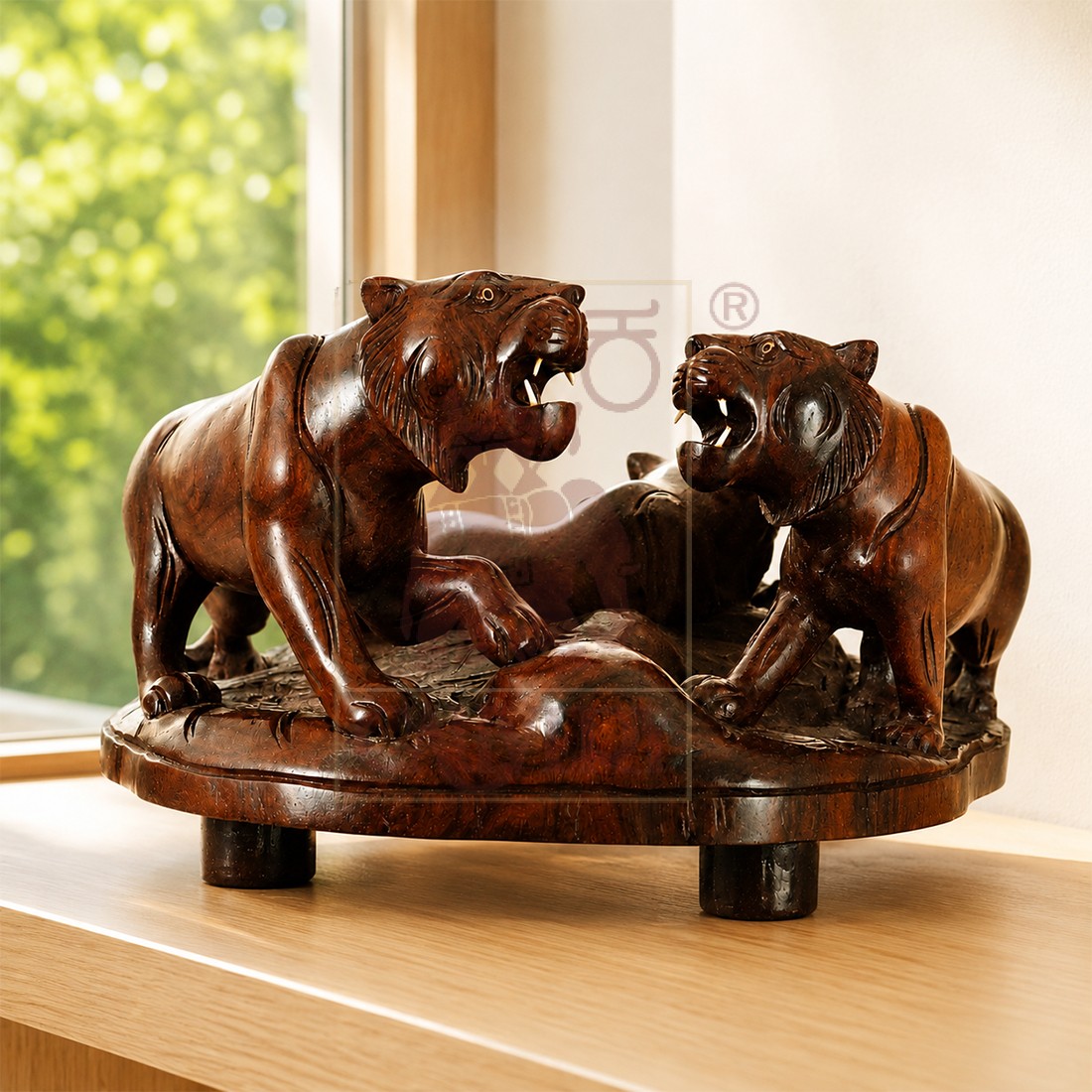 Rosewood 4 Lion Family Set Single Piece 8" x 13"