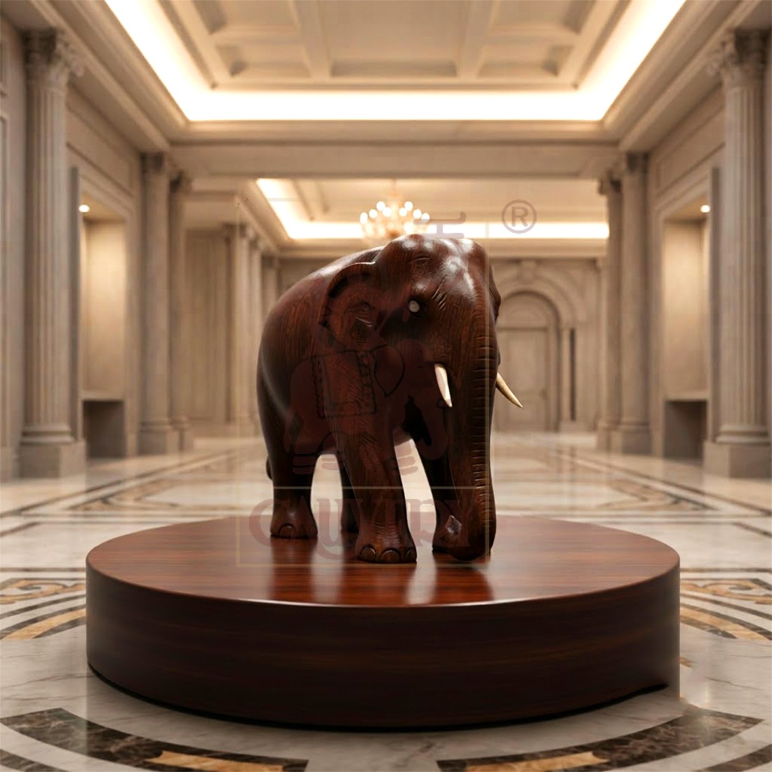 Rosewood Elephant Trunk Down 2"