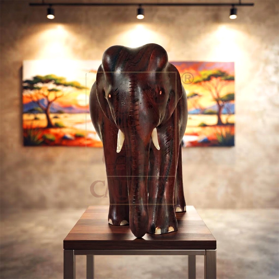 Rosewood Elephant Trunk Down 6"