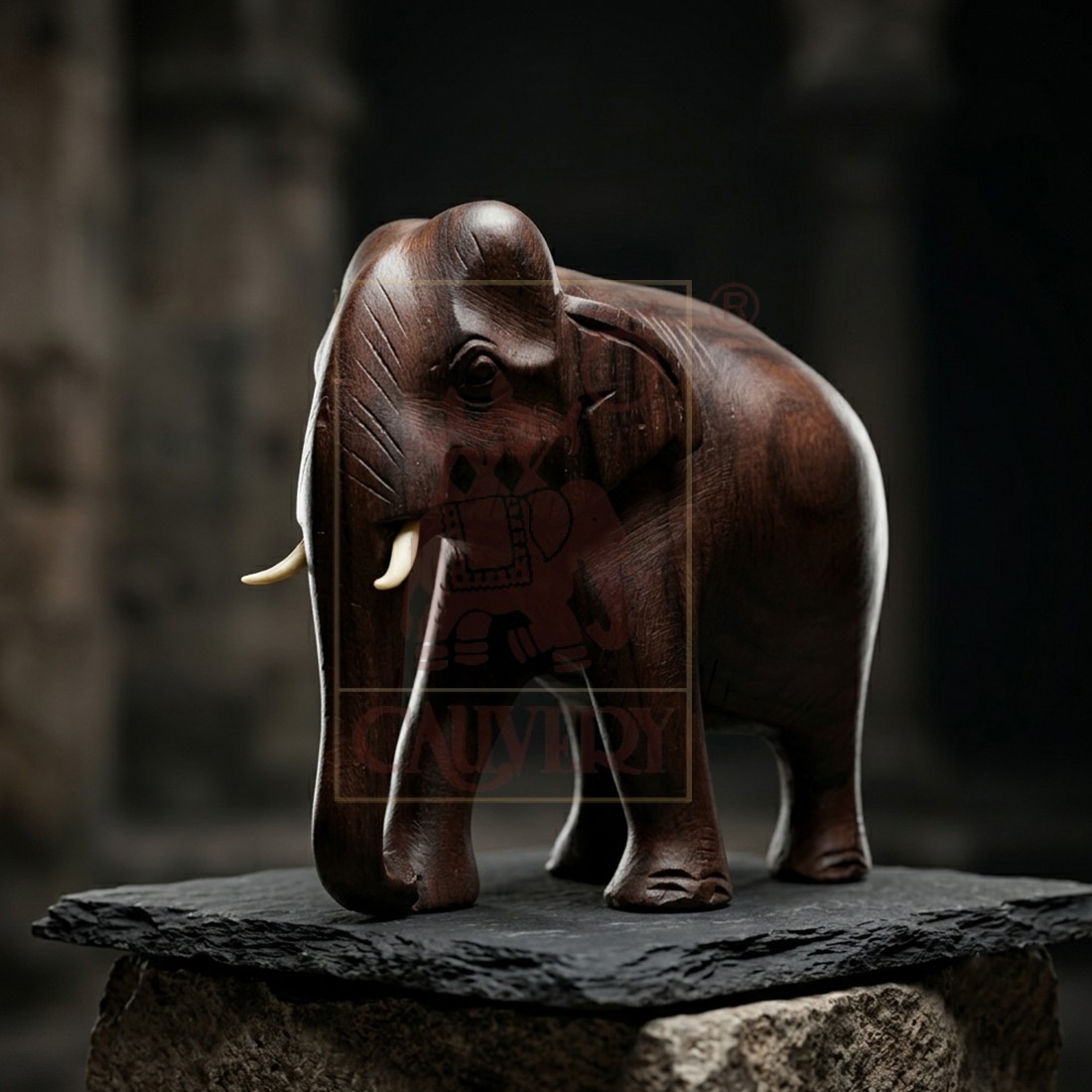 Rosewood Elephant Special Trunk Down 6"