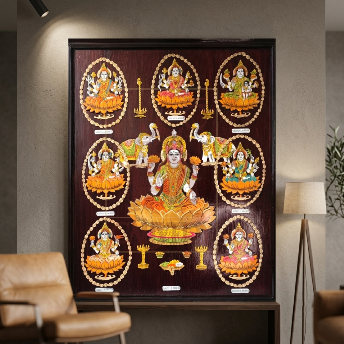 Rosewood Inlay 3D Panel Special Ashta Lakshmi 24