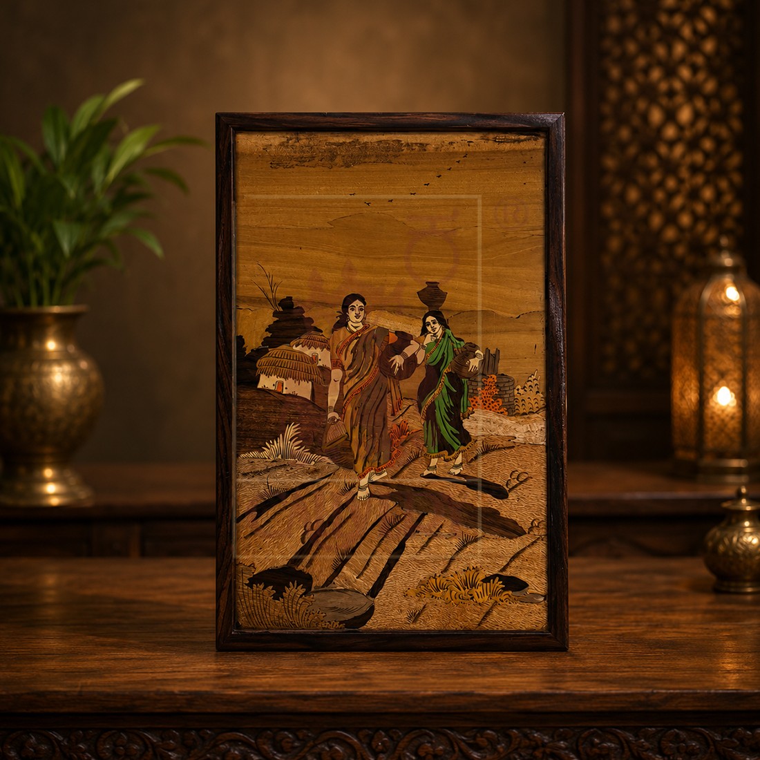 Rosewood Wall Frame - Village Life 13