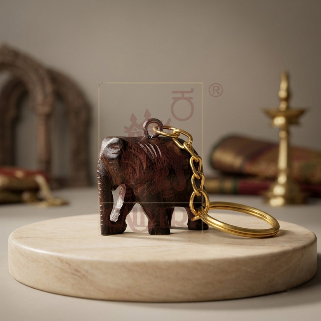 Rosewood Key Chain Special Elephant 1"