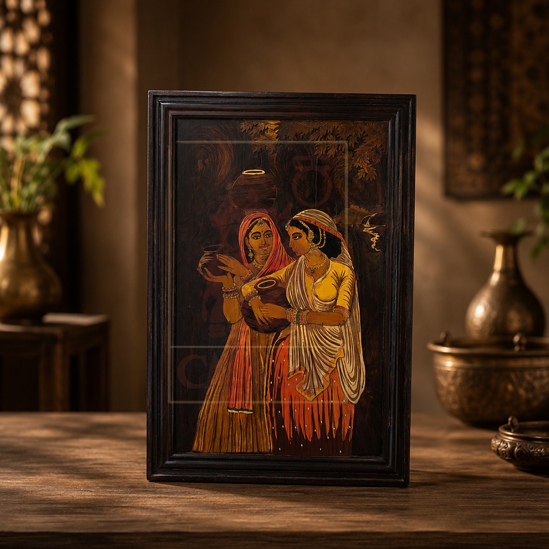 Rosewood Inlay 3D Wall Frame - Village Women 24