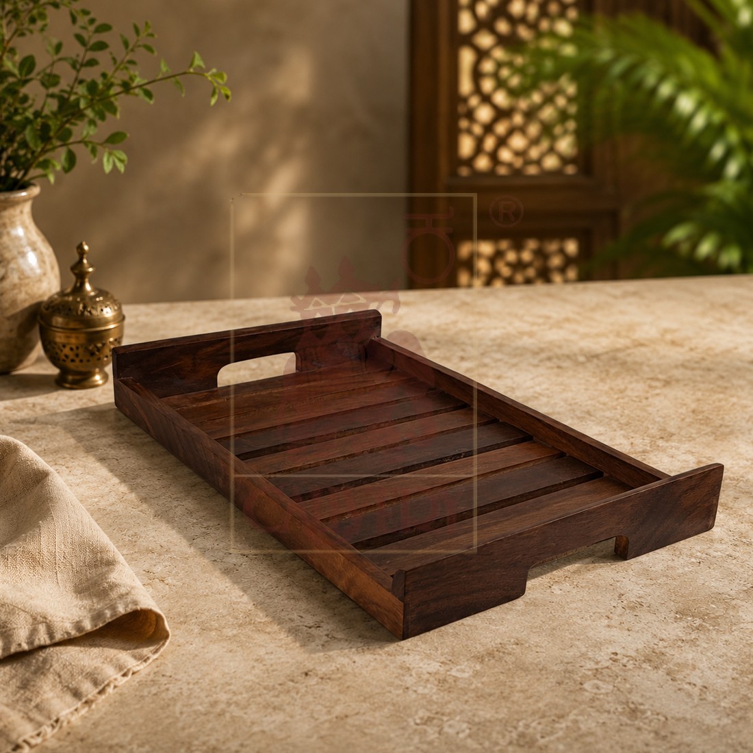 Sheesham Service Tray Big