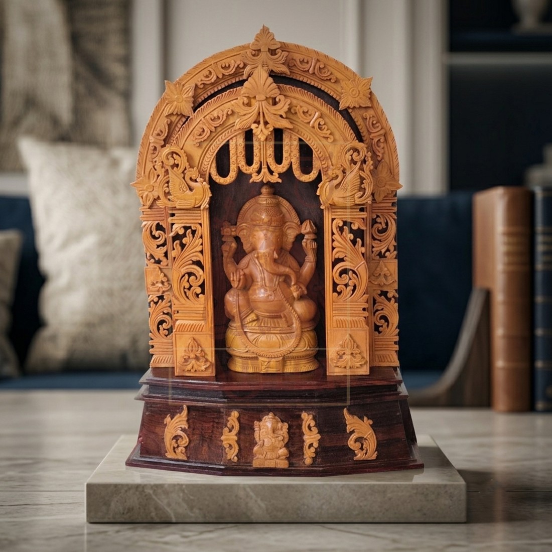Sandalwood Double Arch Ganesha (Special Works) 15"x12"