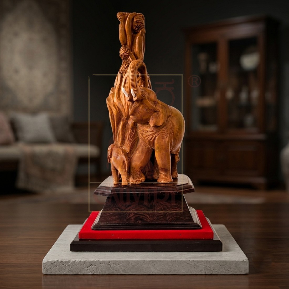 Sandalwood Jungle Elephant Set 9"