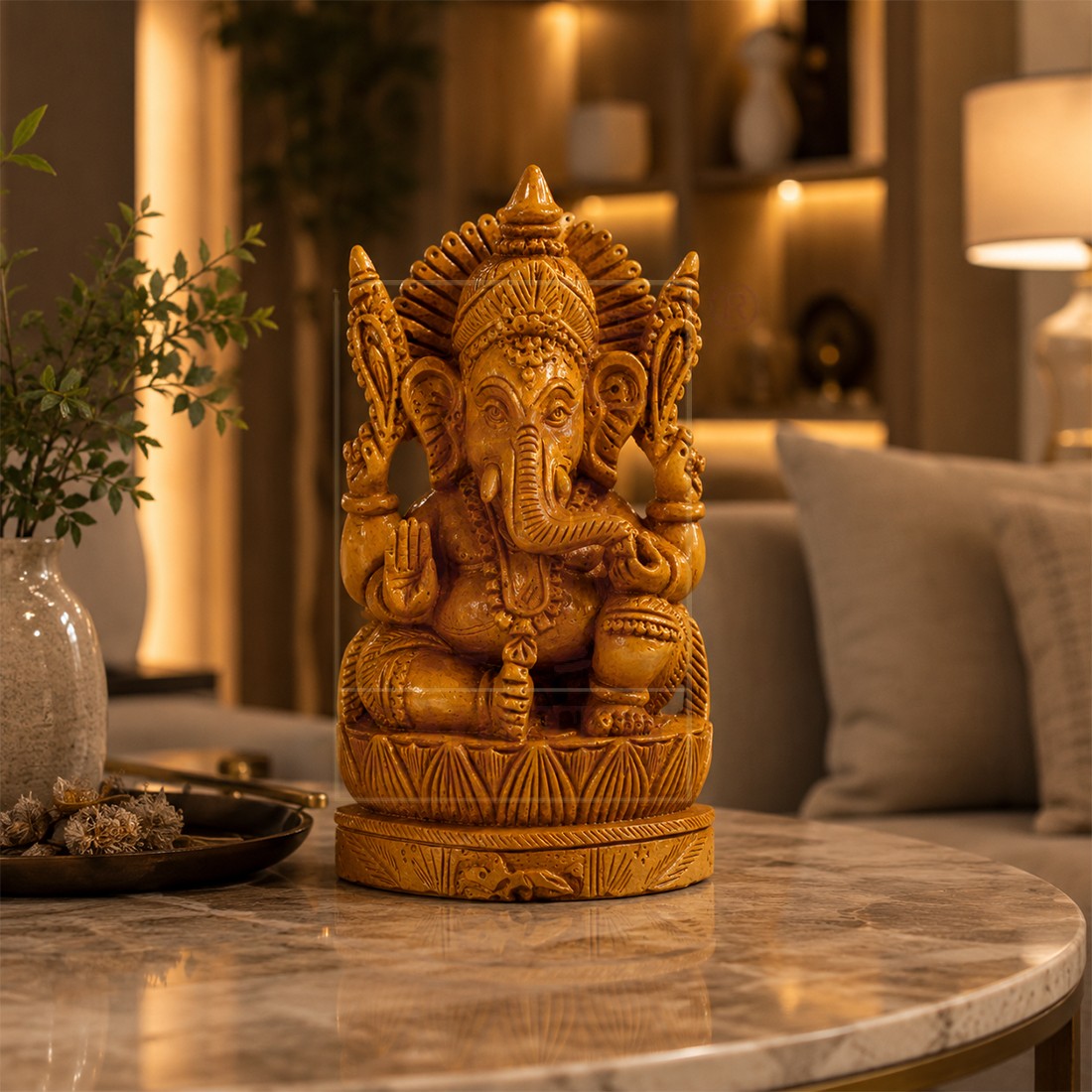Ganesha on Kamal Sitting 4" 