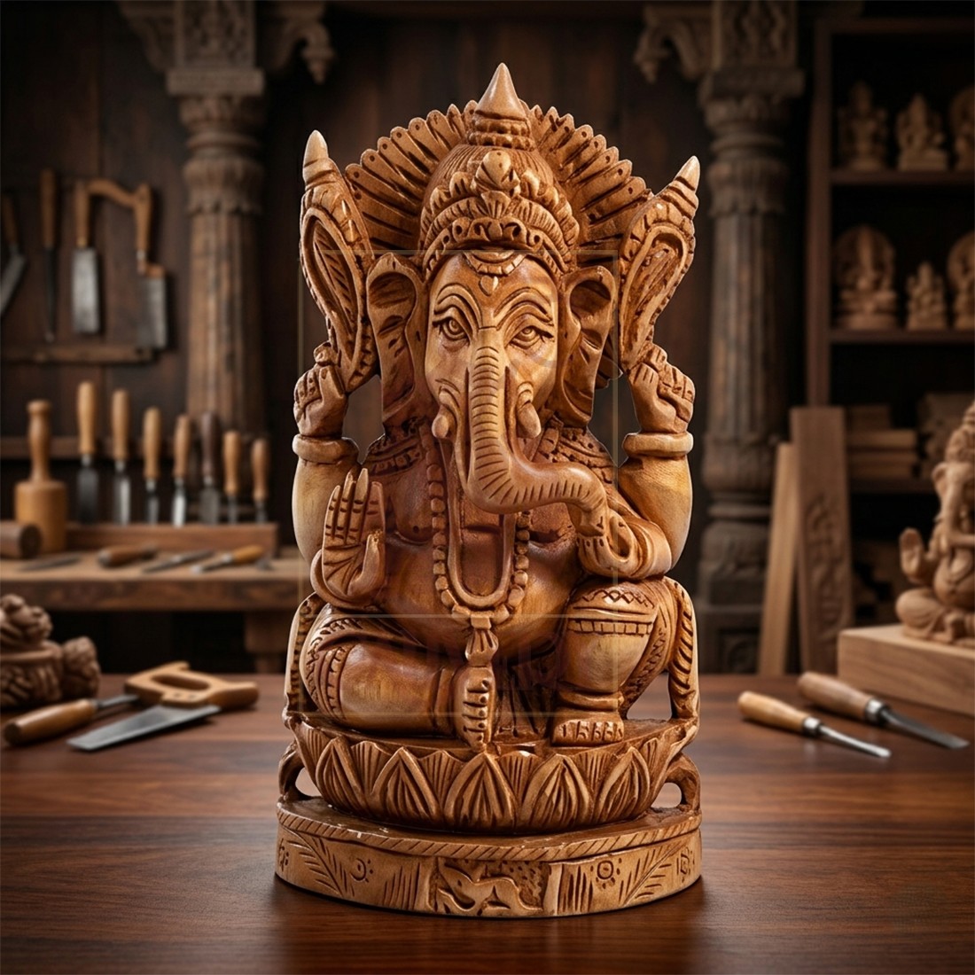 Ganesha on Kamal 5"