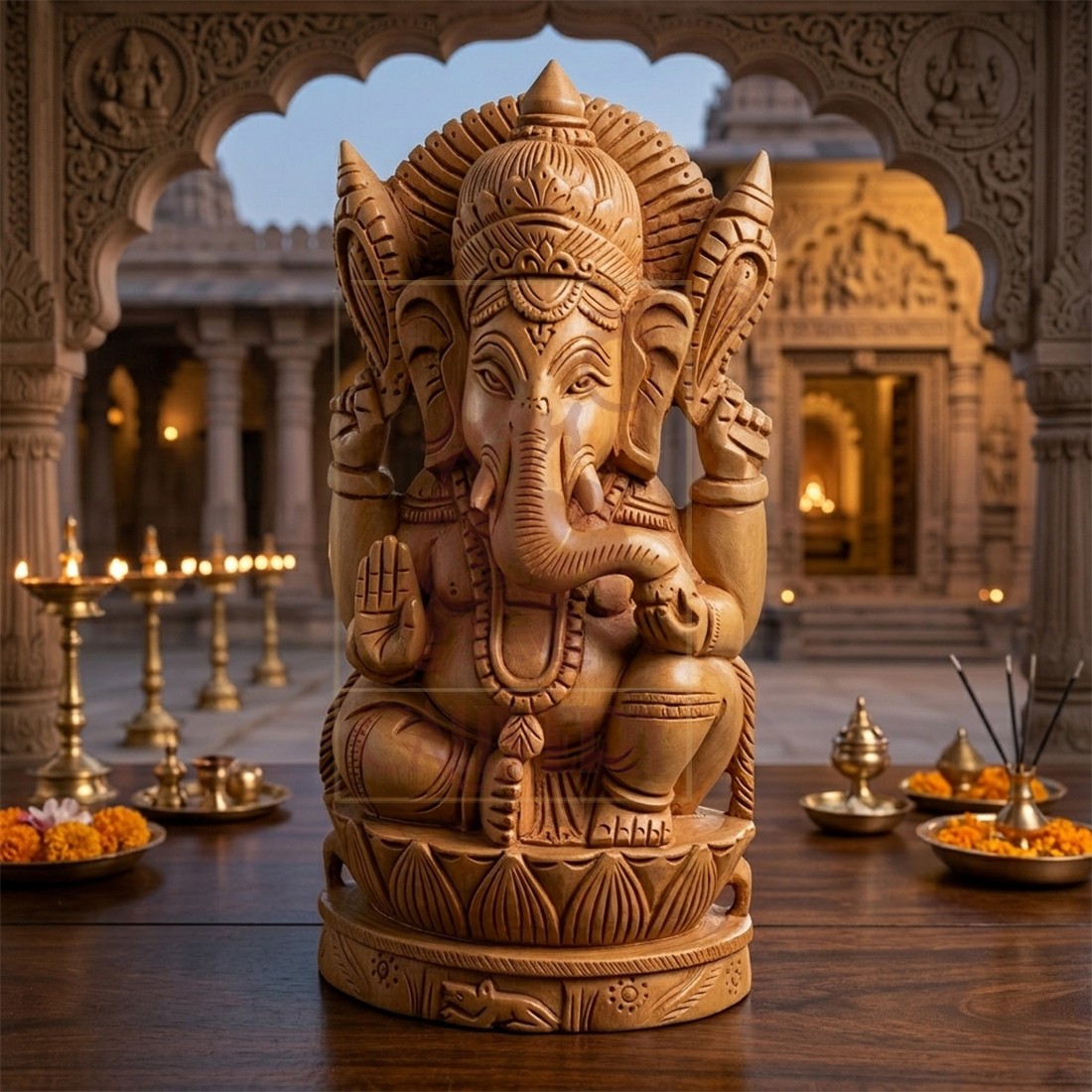 Ganesha on Kamal 6"