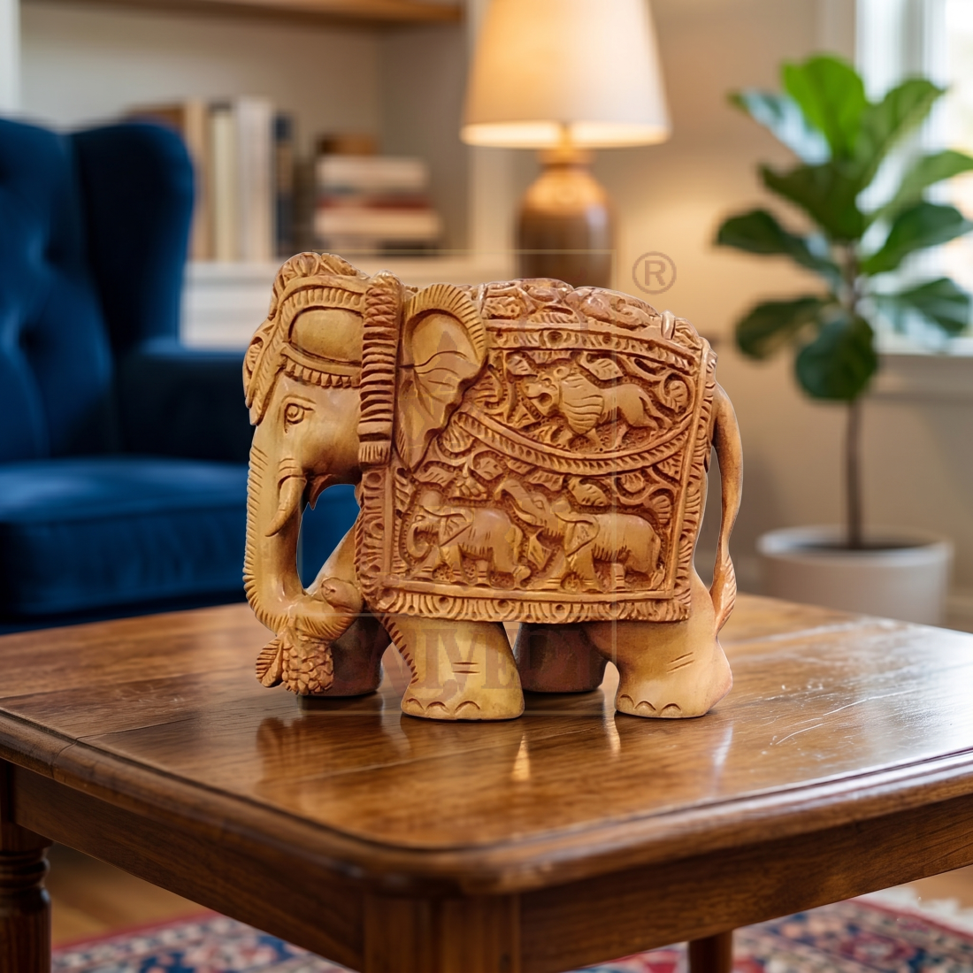 Sandalwood Carved Elephant 4"