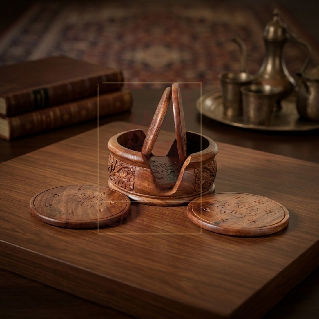 Tea Coaster With Inlay Work